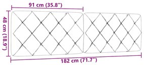 Almofadão de cabeceira 180 cm tecido cinzento-escuro