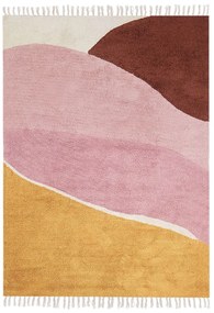 Tapete em algodão multicolor e rosa 140 x 200 cm XINALI Beliani