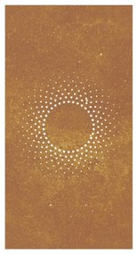 Decoração p/ muro de jardim 105x55 cm aço corten design sol