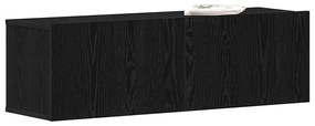 Armário de TV Preto em Madeira de Engenharia 100x30x30 cm
