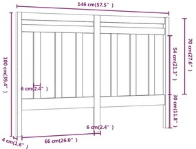 Cabeceira de cama 146x4x100 cm pinho maciço