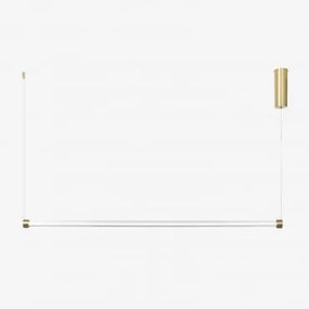 Candeeiro De Teto Linear Suspenso Led ↔︎120 Cm Em Metal Cornelia Dourado - Sklum