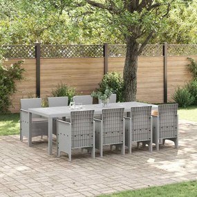 vidaXL Conjunto de Jantar ao Ar Livre 9 pcs Branco 250 x 100 x 73 cm