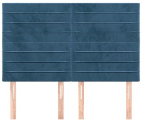 Cabeceira de cama 4 pcs veludo 72x5x78/88 cm azul-escuro