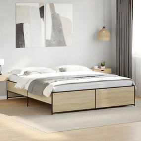 Estrutura de cama 200x200 cm derivados madeira/metal