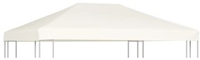 Cobertura de gazebo 310 g/m² 4x3 m branco nata