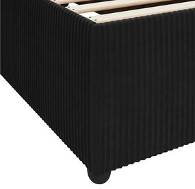 Estrutura de cama com colchão Outros Preto 160 x 200 cm Veludo
