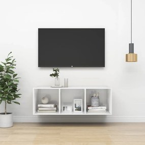 vidaXL Armário de parede para TV derivados de madeira branco brilhante