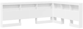 Cabeceira de armazenamento Branco 140 cm Madeira processada