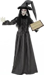 HOMCOM Bruxa Animada 180 cm Decoração de Halloween Tamanho Real com Olhos Iluminados, Som Assustador, Ativação por Toque | Aosom Portugal