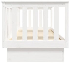 Sofá-cama 90x190 cm madeira de pinho maciça branco