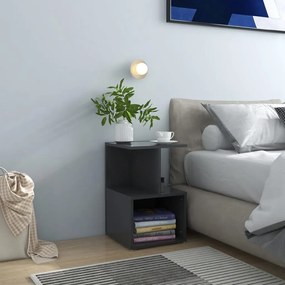 vidaXL Mesas de cabeceira 2 pcs 35x35x55 cm contraplacado cinzento
