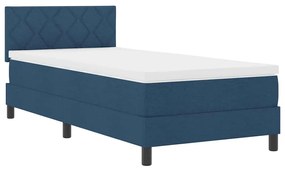 Cama Box Spring com Colchão Azul 100x200 cm Tecido