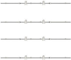 Kit ferragens p/ porta deslizante 400cm aço inoxidável prateado