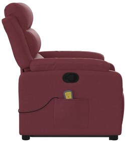 Poltrona de massagens reclin. elevatória tecido vermelho tinto