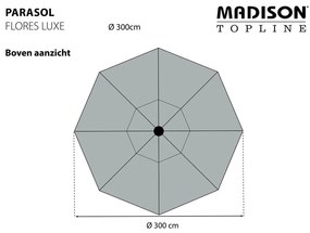 Guarda-sol de jardim Flores Luxe 300 cm redondo verde salva