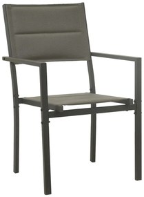 3 pcs conjunto de jantar para jardim aço e textilene preto