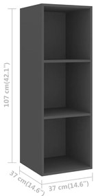 Armário de parede para TV derivados de madeira cinzento