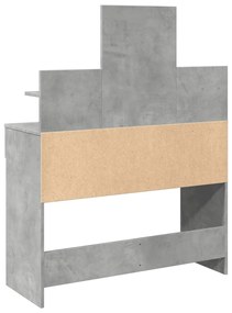 Toucador com LEDs 100x40x130 cm cinzento cimento