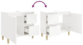 Armário de casa de banho 65x33x60cm derivados de madeira branco