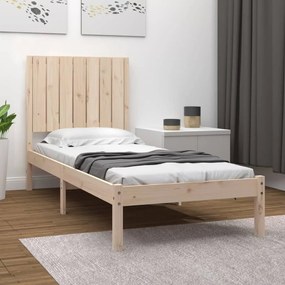 vidaXL Estrutura de cama pequena solteiro 75x190 cm madeira maciça