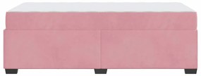 Estrutura da Cama Outros Rosa 90 x 200 cm Veludo