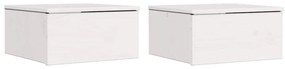 Mesa de Cabeceira Montada na Parede com gaveta 2 pcs Branco