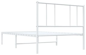 Estrutura de cama com cabeceira 75x190 cm metal branco