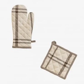 Conjunto De Luva E Pano Para Forno Ducase Beige Creme - Sklum