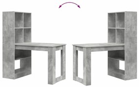 Mesa com prateleira com armazenamento Cinzento 122 x 67 x 145 cm