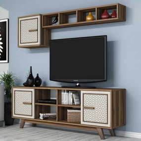 **** Móvel TV Ayla – Nogueira e Creme – 160x56,2x35 cm

**