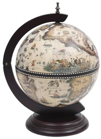 Garrafeira de mesa em forma de globo madeira de eucalipto branco