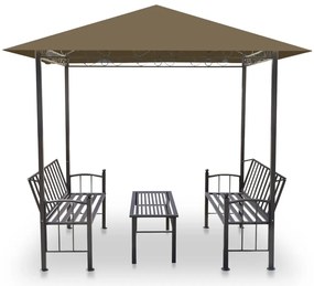 Pérgula jardim c/ mesa/bancos 2,5x1,5x2,4m 180g/m² cinza-acast.