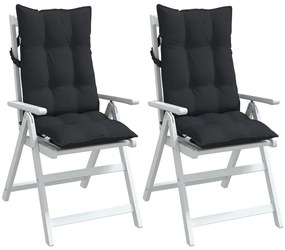 Almofadões p/ cadeira encosto alto 2 pcs tecido oxford preto