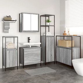 Conjunto de Móveis para a Casa de Banho 5 Peças vidaXL Cinza Sonoma em