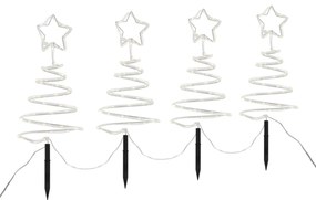 Conjunto de 4 luzes de estaca de Natal Árvore de Natal branca Incl. LED IP44 - Puno