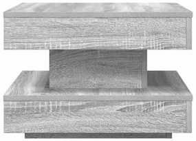 Mesa de centro rotativa a 360 graus 50x50x34,5 cm sonoma cinza