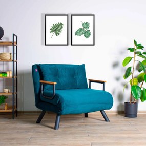 Poltrona Cama "Versa" – Verde Petróleo – Design Moderno