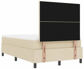 Cama Box com Colchão &amp; Banco Creme 120x200 cm Tecido
