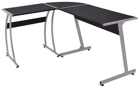 vidaXL Mesa de canto em forma de L preto