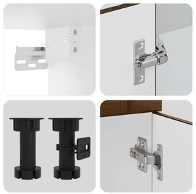 8 peças armário de cozinha conjunto Kalmar carvalho castanho