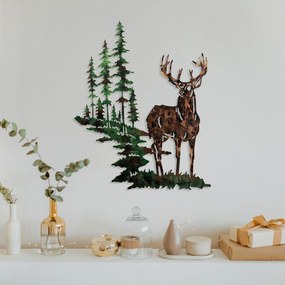 Acessório Decorativo de Parede em Metal Deer – Multicolor – 65 x 79 cm
