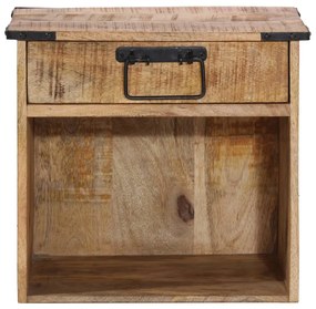 Mesa de cabeceira 40x30x37 cm madeira de mangueira maciça