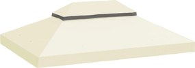 Outsunny Toldo Substituição Pérgola 4x3 m Teto Duplo Proteção UV30+ Resistente Intempéries Jardim Exterior Creme | Aosom Portugal