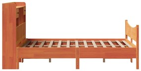 Cama sem colchão 120x190 cm madeira pinho maciça castanho-mel