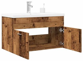 vidaXL 2 pcs conj. móveis casa banho derivados madeira madeira velha