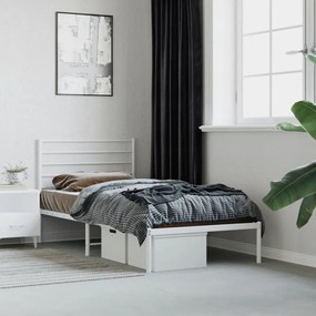 Estrutura de cama sem colchão com cabeceira 75x190 cm branco