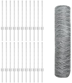 Postes de Cerca vidaXL 11 pcs U-Channel 60 cm Aço Galvanizado