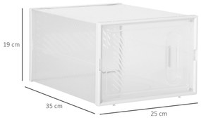 Armário Modular de Plástico Sapateira Modular com 8 Cubos Portas Magnéticas Organizador de Sapatos para Entrada Corredor Dormitório 25x35x19cm Transpa