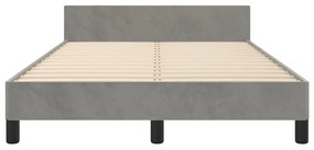 Estrutura de cama sem colchão 120x200 cm veludo cinzento-claro